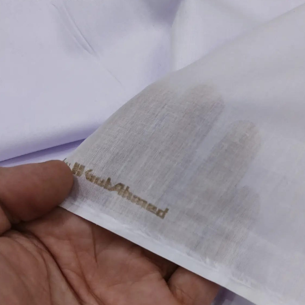 Gul Ahmed Premium Cotton Unstitched Fabric - Pure White