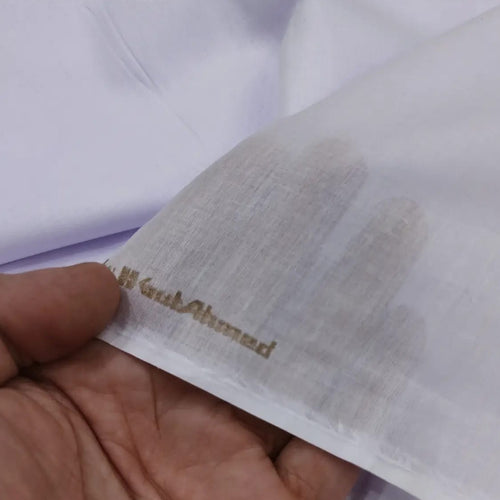 Gul Ahmed Premium Cotton Unstitched Fabric - Pure White